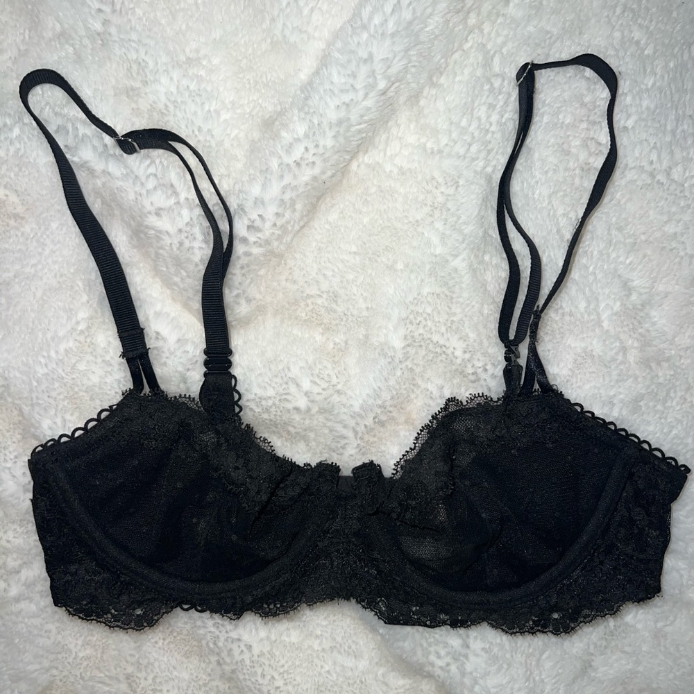 Black unlined break angels bra 32 b